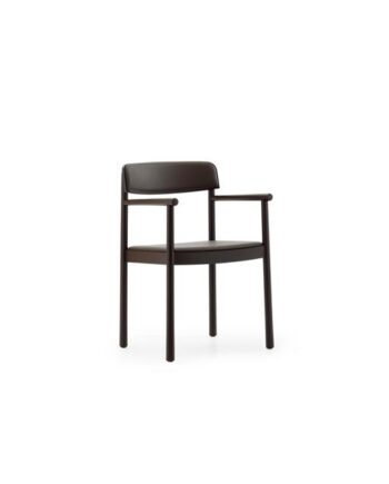 Normann Copenhagen Timb Spisebordsstol Med Armlæn Polstret Brun Chokolade Læder