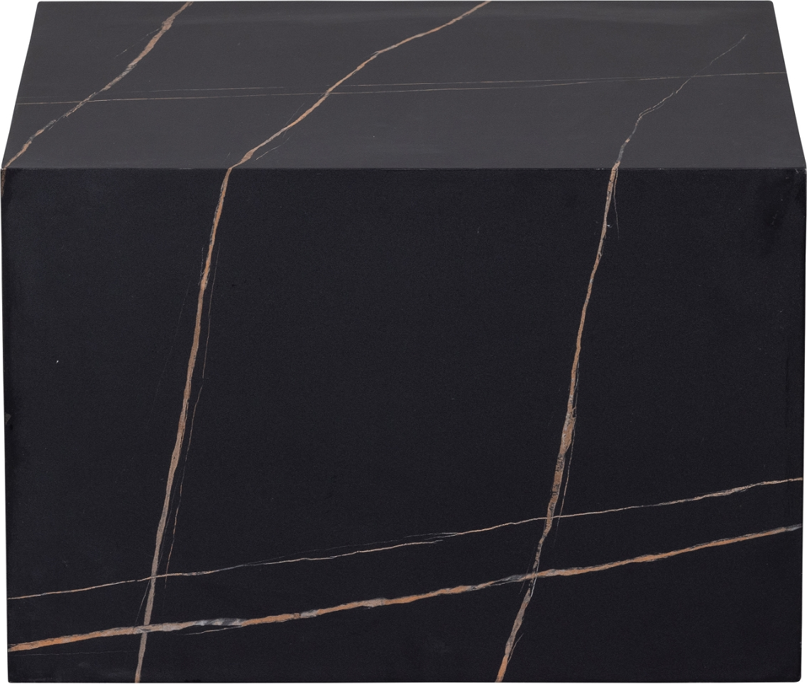 Sofabord Woood Exclusive Benji   Sort Mdf Med Marmorprint   Kvadratisk 60x60x40 Cm