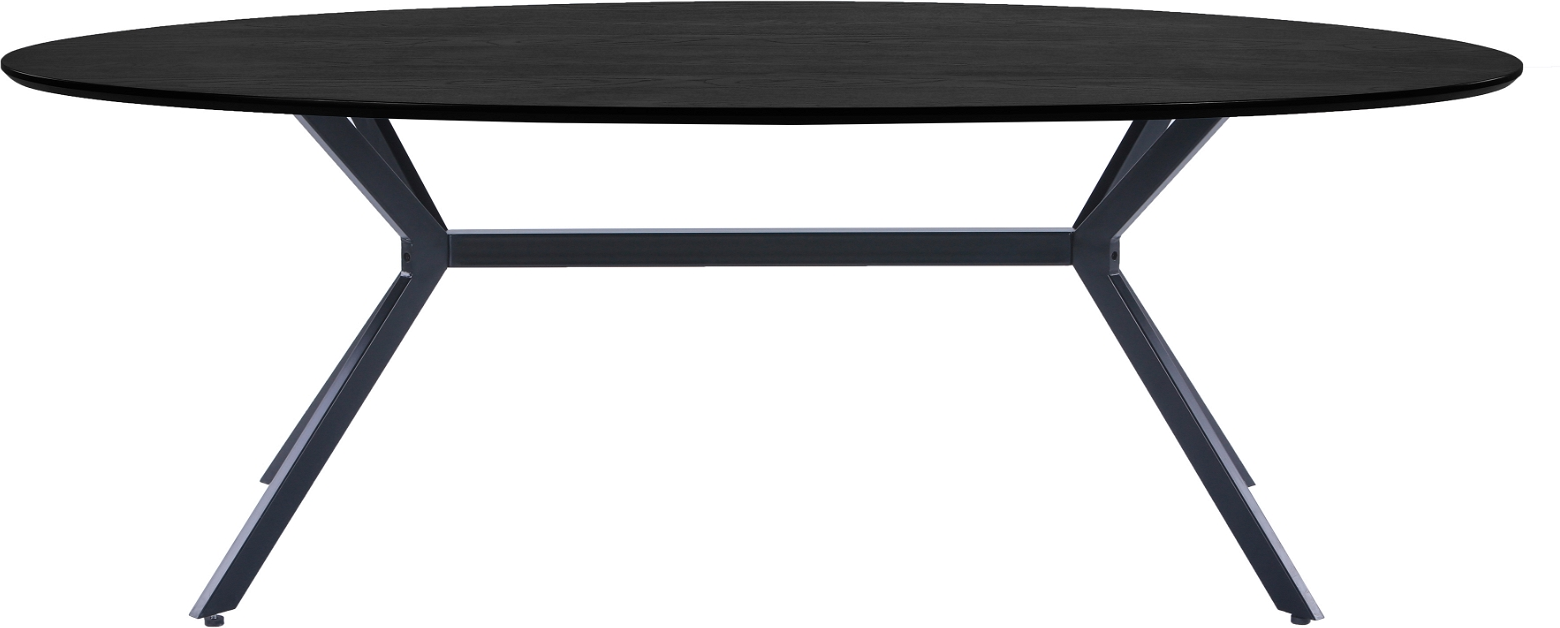 Spisebord Woood Exclusive Bruno Oval 220x100x75 Cm Mat Sort Mdf Stål Til  -  Pers