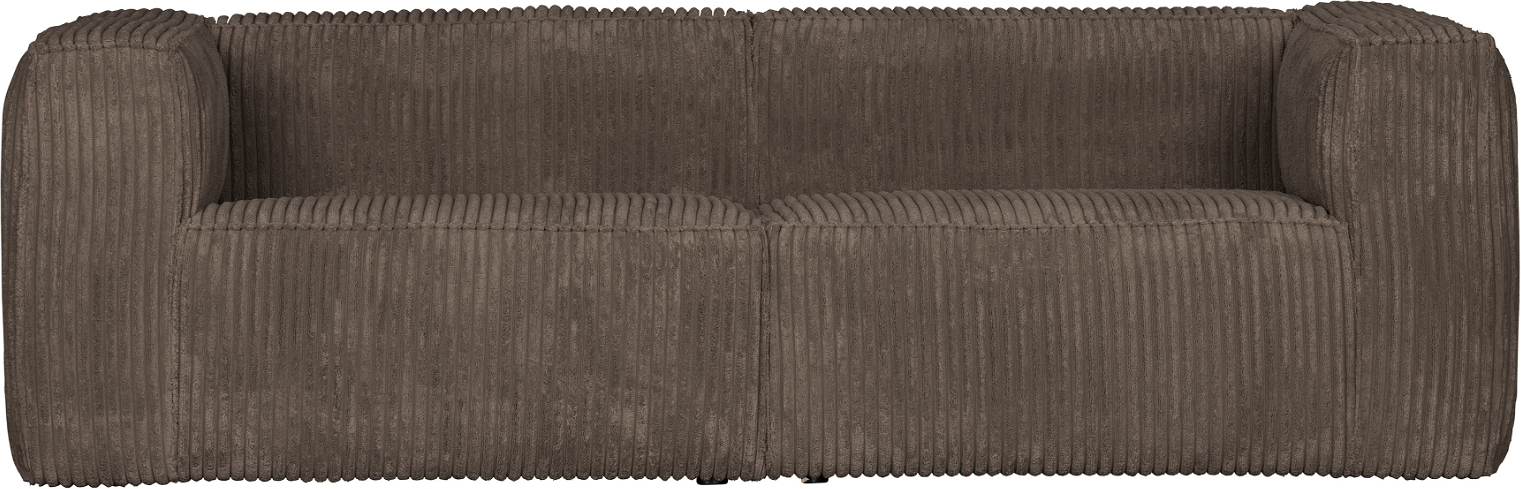 -personers Sofa Woood Exclusive Bean   Brun Ribbet Polyester Fsc-træ Stel  246x96x73 Cm