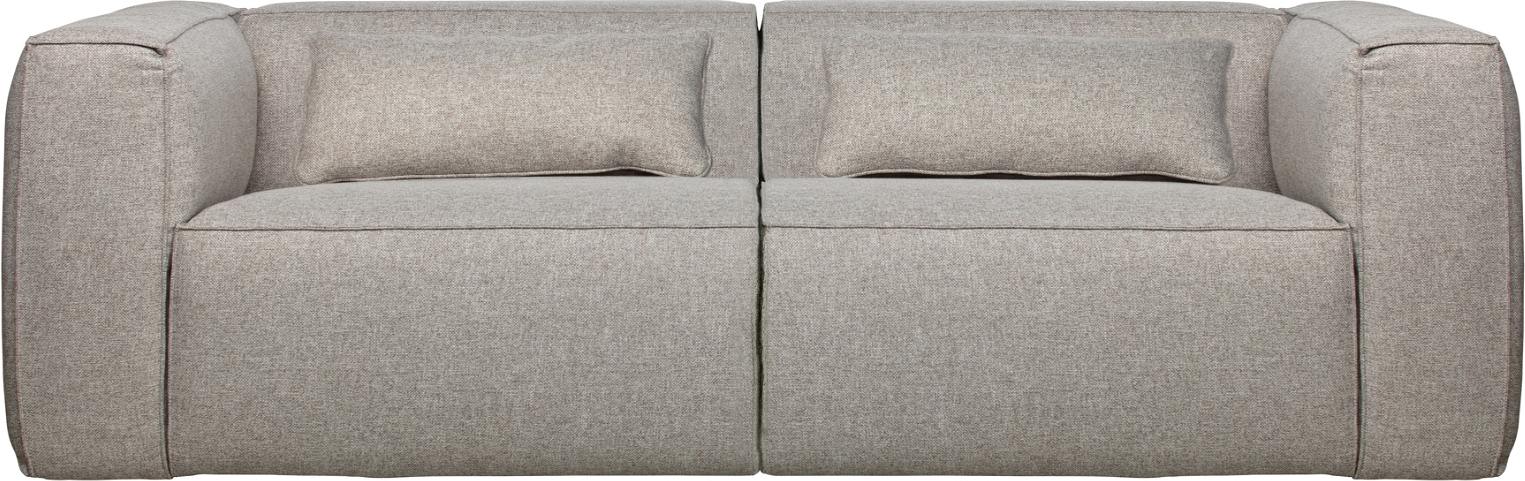 -personers Sofa Woood Exclusive Bean Lysegrå Stof Med Puder H73ã B246ã D96 Cm