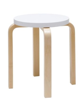 Artek E60 Skammel Birk Hvid