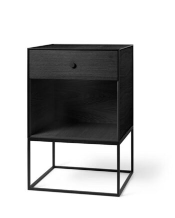 Audo Frame 49 Sidebord Med   Skuffe Sort Asketræ