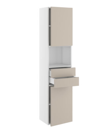 Badhøjskab  Slimline    Låger 572mm    Skuffer  :124mm    Hylder   :1728  :300  :320