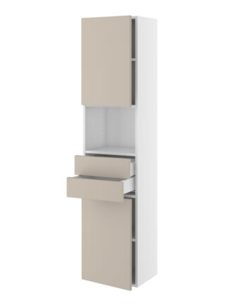 Badhøjskab  Slimline    Låger 572mm    Skuffer  :124mm    Hylder   :1728  :300  :320