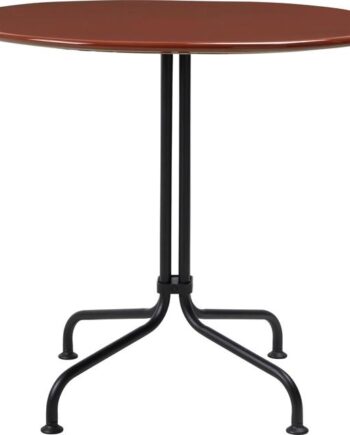Gubi Carmel Bistro Cafébord 75x75 Mat Sort Rock Red