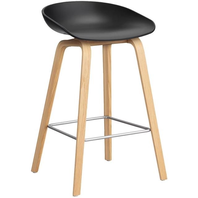 Hay Aas32 Barstol H65 Eg Rustfri Stål Sort