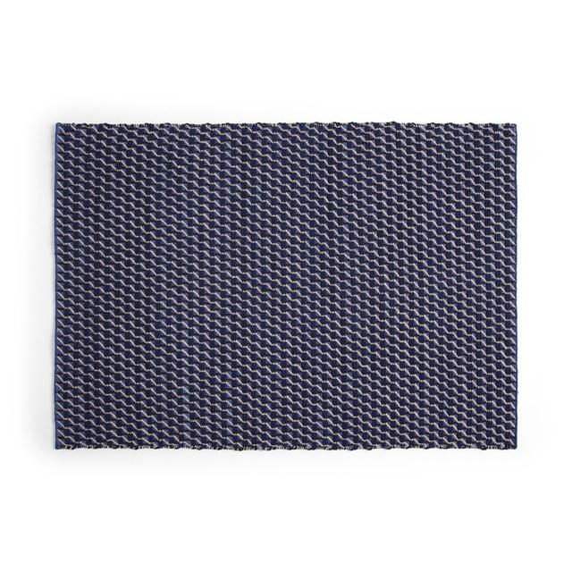 Hay Channel Gulvtæppe 140x200 Blå Hvid