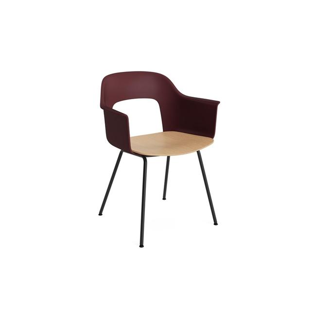 Hay Layout 212 Spisebordsstol Med Armlæn Bordeaux Sort Eg