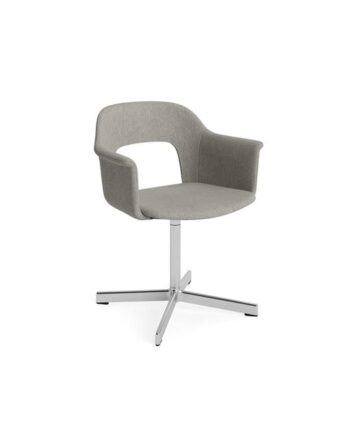 Hay Layout 234 Spisebordsstol Med Armlæn   Swivel Turf Light Grey Aluminium