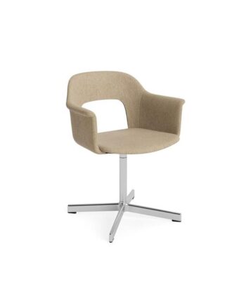 Hay Layout 234 Spisebordsstol Med Armlæn   Swivel Turf Sand Aluminium