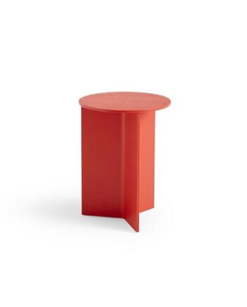 Hay Slit Wood Sofabord Rundt ø35 Candy Red