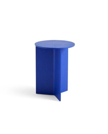 Hay Slit Wood Sofabord Rundt ø35 Vivid Blue