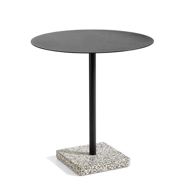 Hay Terrazzo Udendørs Cafébord ø70 Antracit Grå Terrazzo