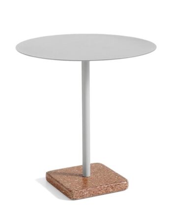 Hay Terrazzo Udendørs Cafébord ø70 Sky Grey Rød Terrazzo
