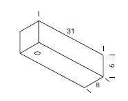 Ilti Luce Driver Med Hul 31x8x6 Cm Sort