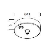 Ilti Luce Loftrosette Med Huller 31x8x6 Cm Sort