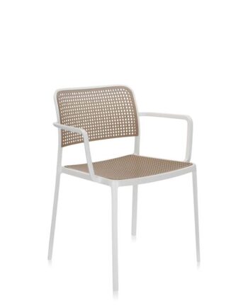 Kartell Audrey Havestol Med Armlæn Hvid Sand