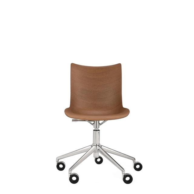 Kartell Wood Kontorstol Krom Mørk Træ