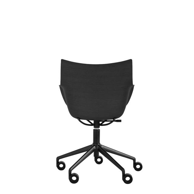 Kartell Wood Kontorstol Sort Sort Træ Med Sort Polstring