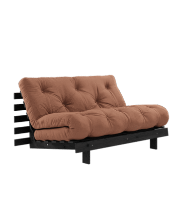 Karup Design Roots Sovasofa Med Roots Madras 140x200 Clay Brown Sortlakeret