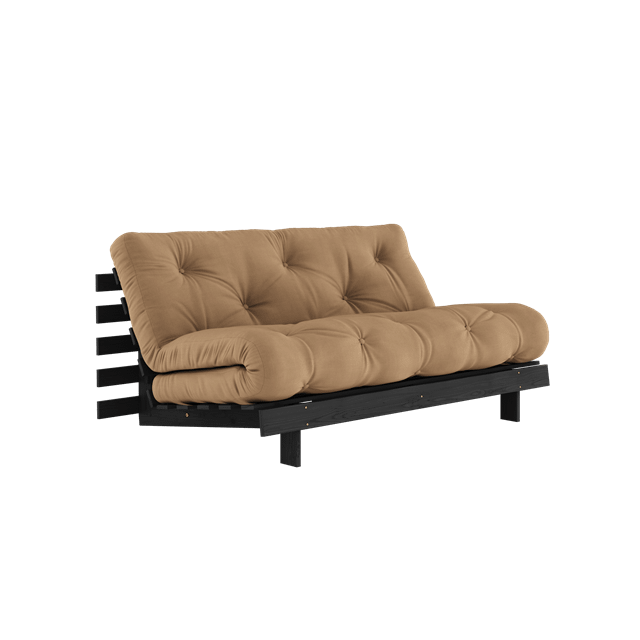 Karup Design Roots Sovasofa Med Roots Madras 160x200 Mocca Sortlakeret