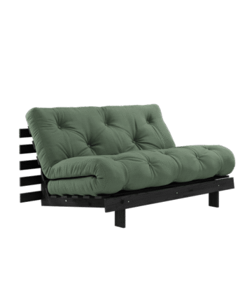 Karup Design Roots Sovasofa Med Roots Madras 140x200 Oliven Grøn Sortlakeret