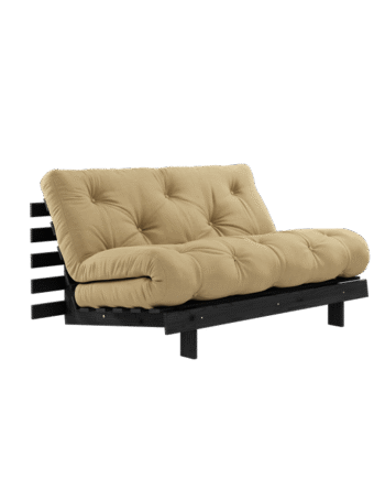 Karup Design Roots Sovasofa Med Roots Madras 140x200 Wheat Beige Sortlakeret