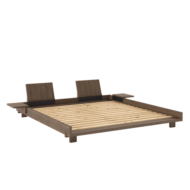 Karup Design Social Sengestel Med Stk Rygstøtte Sidebord 180x200 Carob Brown