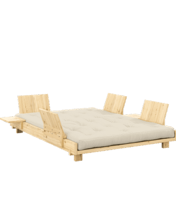 Karup Design Social Sovesofa Med   Stk  Rygstøtte  Sideborde   Madras 140x200 Beige Raw
