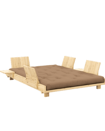 Karup Design Social Sovesofa Med   Stk  Rygstøtte  Sideborde   Madras 140x200 Mocca Raw