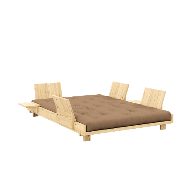 Karup Design Social Sovesofa Med Stk Rygstøtte Sideborde Madras 140x200 Mocca Raw