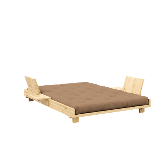Karup Design Social Sovesofa Med Stk Rygstøtte Sideborde Madras 140x200 Mocca Raw