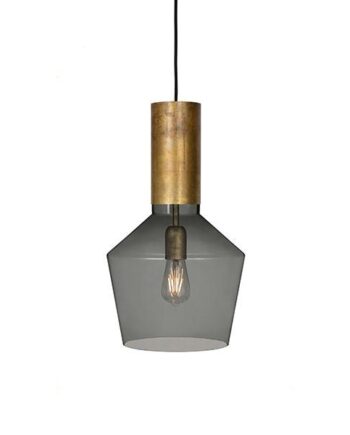 Konsthantverk Fenomen Bred Pendel Røgfarvet Glas   Messing