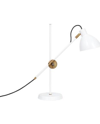 Konsthantverk Kh   Bordlampe Rå Messing   Hvid