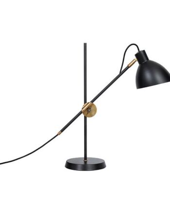 Konsthantverk Kh   Bordlampe Rå Messing   Sort