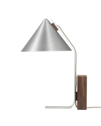 Kristina Dam Studio Cone Bordlampe Børstet Aluminium   Valnød