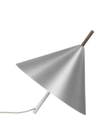 Kristina Dam Studio Cone Spinning Top Gulvlampe Børstet Aluminium   Valnød