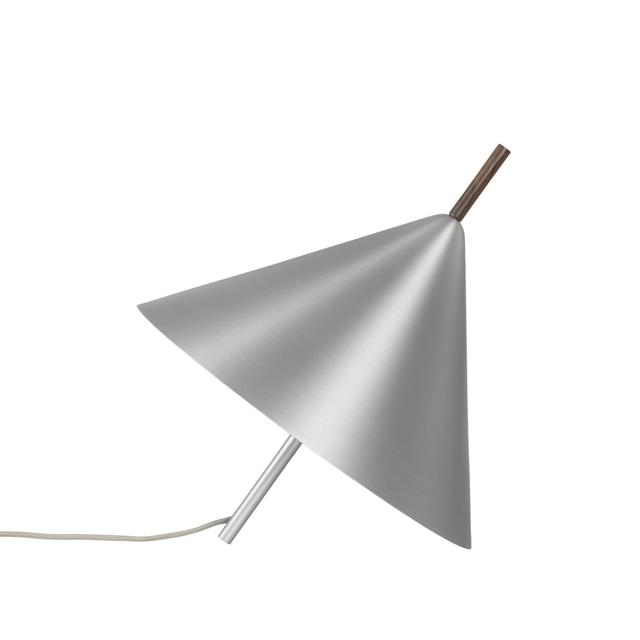 Kristina Dam Studio Cone Spinning Top Gulvlampe Børstet Aluminium Valnød
