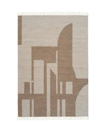 Kristina Dam Studio Contemporary Kelim Gulvtæppe Råhvid Brun 200 Cm