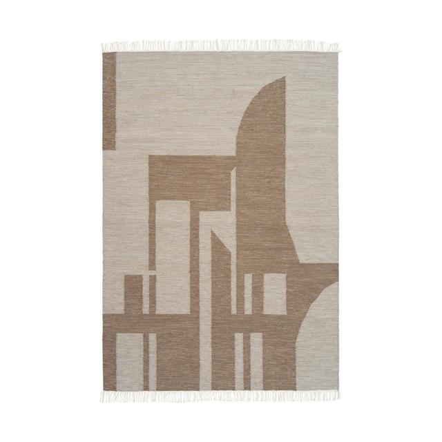 Kristina Dam Studio Contemporary Kelim Gulvtæppe Råhvid Brun 200 Cm