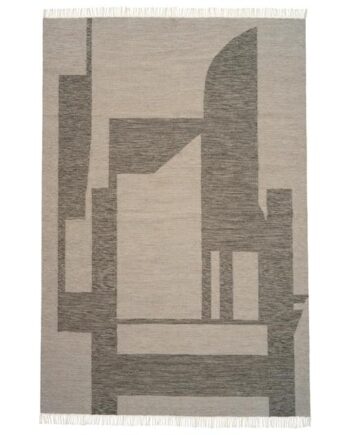 Kristina Dam Studio Contemporary Kelim Gulvtæppe Råhvid Grå 300 Cm
