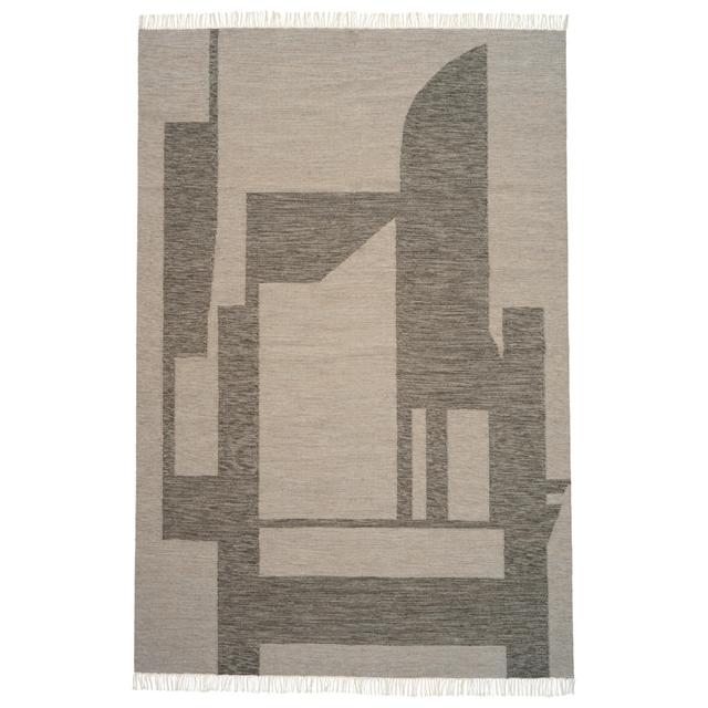 Kristina Dam Studio Contemporary Kelim Gulvtæppe Råhvid Grå 300 Cm