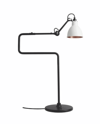 Lampe Gras N317 Bordlampe Mat Sort   Hvid   Kobber