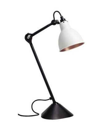 Lampe Gras N205 Bordlampe Mat Sort   Hvid   Kobber