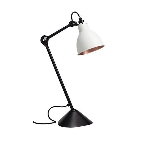 Lampe Gras N205 Bordlampe Mat Sort Hvid Kobber
