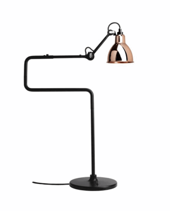 Lampe Gras N317 Bordlampe Mat Sort   Kobber