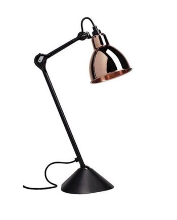 Lampe Gras N205 Bordlampe Mat Sort   Kobber