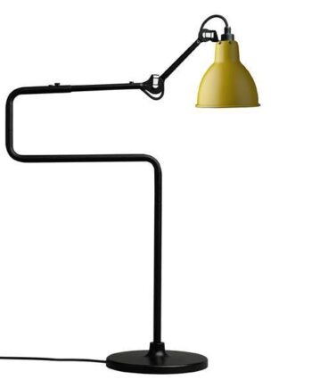 Lampe Gras N317 Bordlampe Mat Sort   Mat Gul