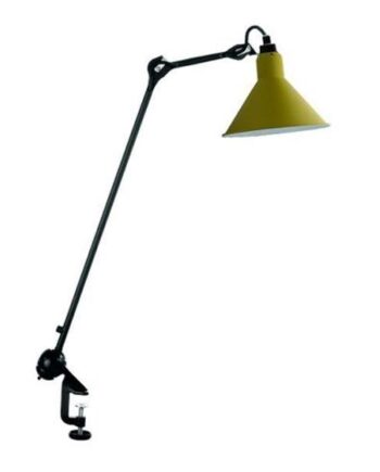 Lampe Gras N201 Bordlampe Mat Sort   Mat Gul
